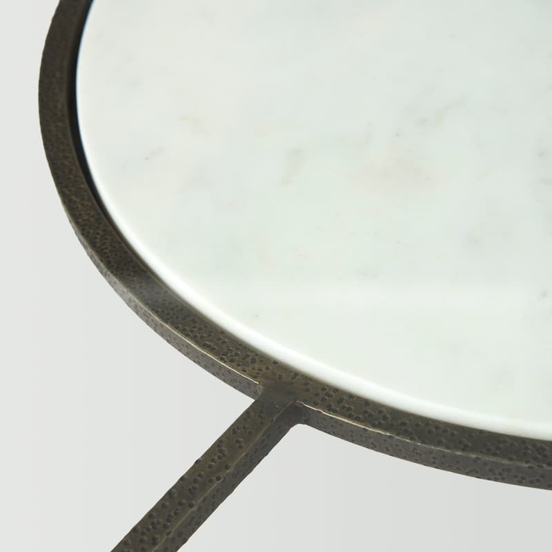 Felicity Glass Top w/White Marble Shelf & Antique Gold Base Coffee Table
