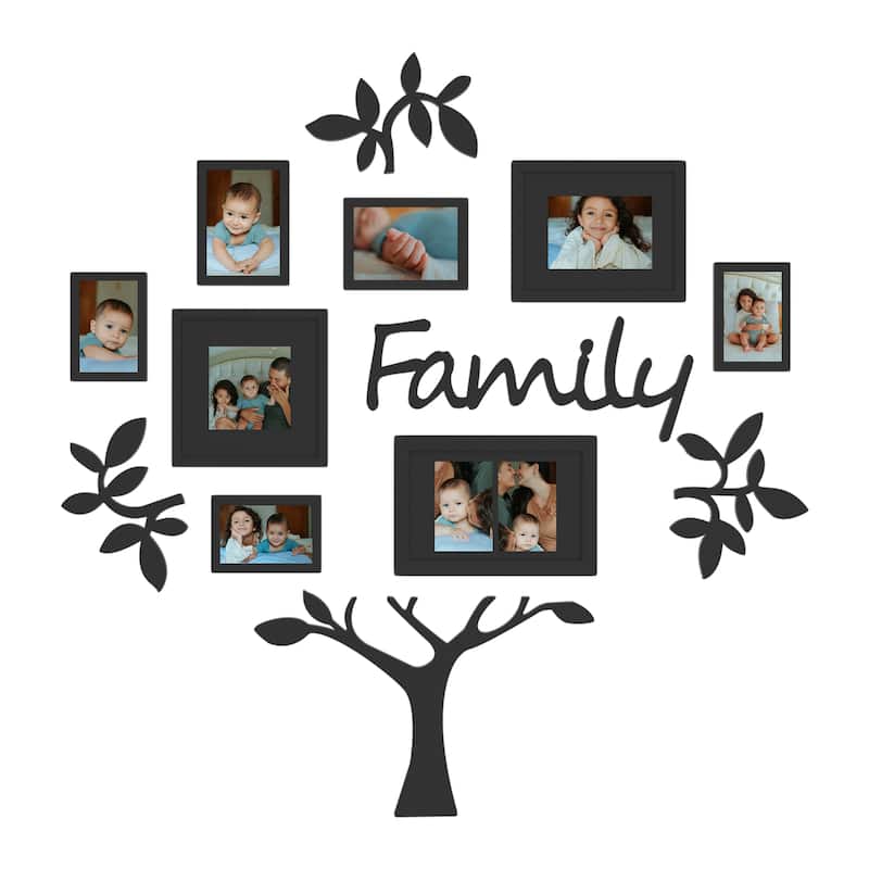 HELLO LAURA Black Wall Frame Family Tree College Photo Frame