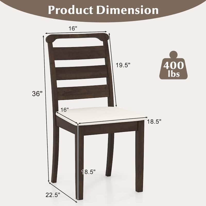Costway Modern Dining Chair Set of 2/4 Upholstered Farmhouse Chairs