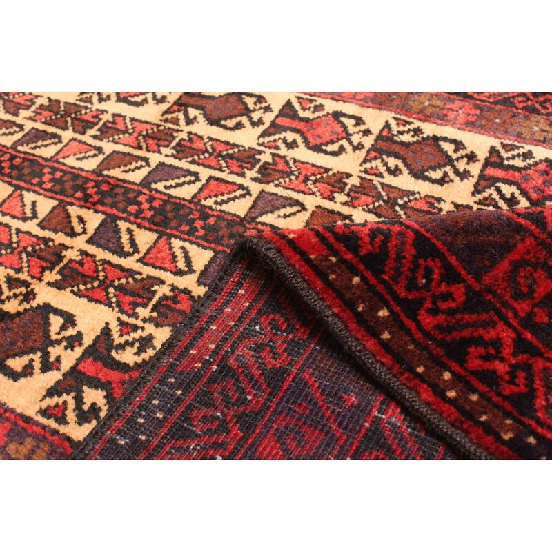 ECARPETGALLERY Hand-knotted Teimani Red Wool Rug - 2'10 x 4'7