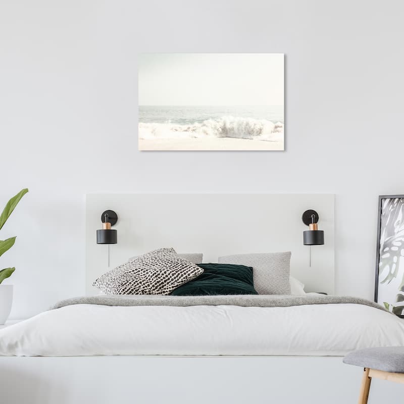 Wynwood Studio Canvas Nautical and Coastal Subtle on the Shore White and Light Blue Nautical & Coastal Wall Art Canvas Print - 24 x 36