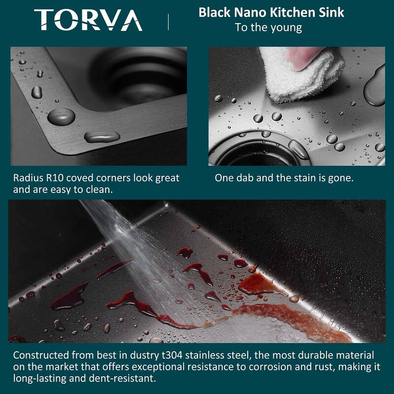 Torva 30 x 18 x 10 Kitchen Sink, 16 Gauge Stainless Steel Single Bowl Undermount Bar Sink
