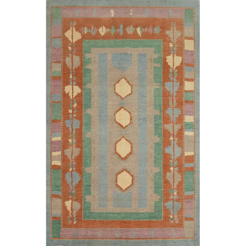 Vegetable Dye Gabbeh Turkish Area Rug Handmade Carpet - 9' 1'' X 6' 0''