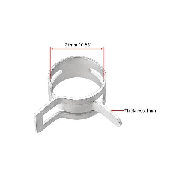 Steel Band Clamp 21mm Hose Tube Spring Clips Clamp Silver Manganese ...
