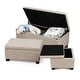 preview thumbnail 5 of 18, Adeco 3-Piece Linen Fabric Storage Ottoman Bench Lift Top Footstool
