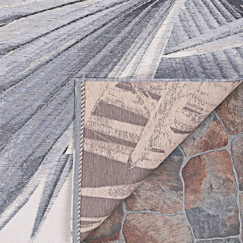 Gelato Desert Palm Gray Indoor/ Outdoor Area Rug