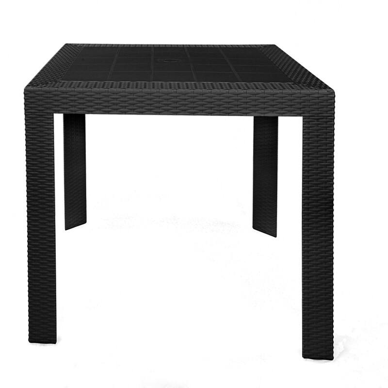 Mace Modern Outdoor Bistro Dining Table with Weather Resistant and Weaver Design for Patio or Decks