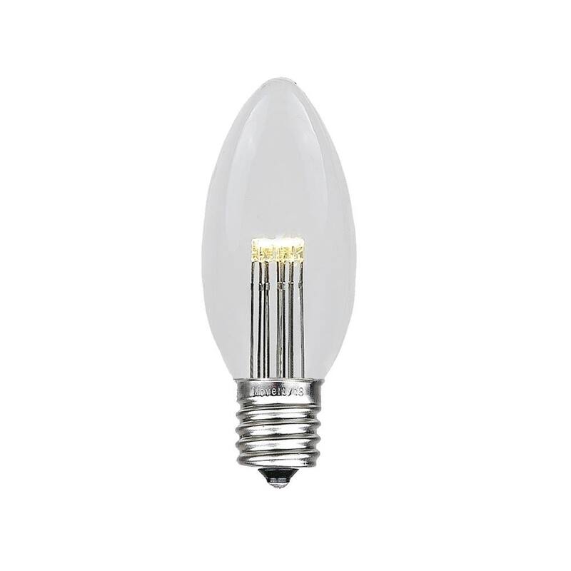 25 Pack C9 LED Outdoor Christmas Replacement Bulbs, Warm White, C9/E17 Base - Medium - Clear