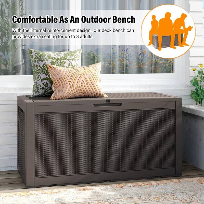 260 Gallon Large Resin Waterproof Outdoor Storage Box