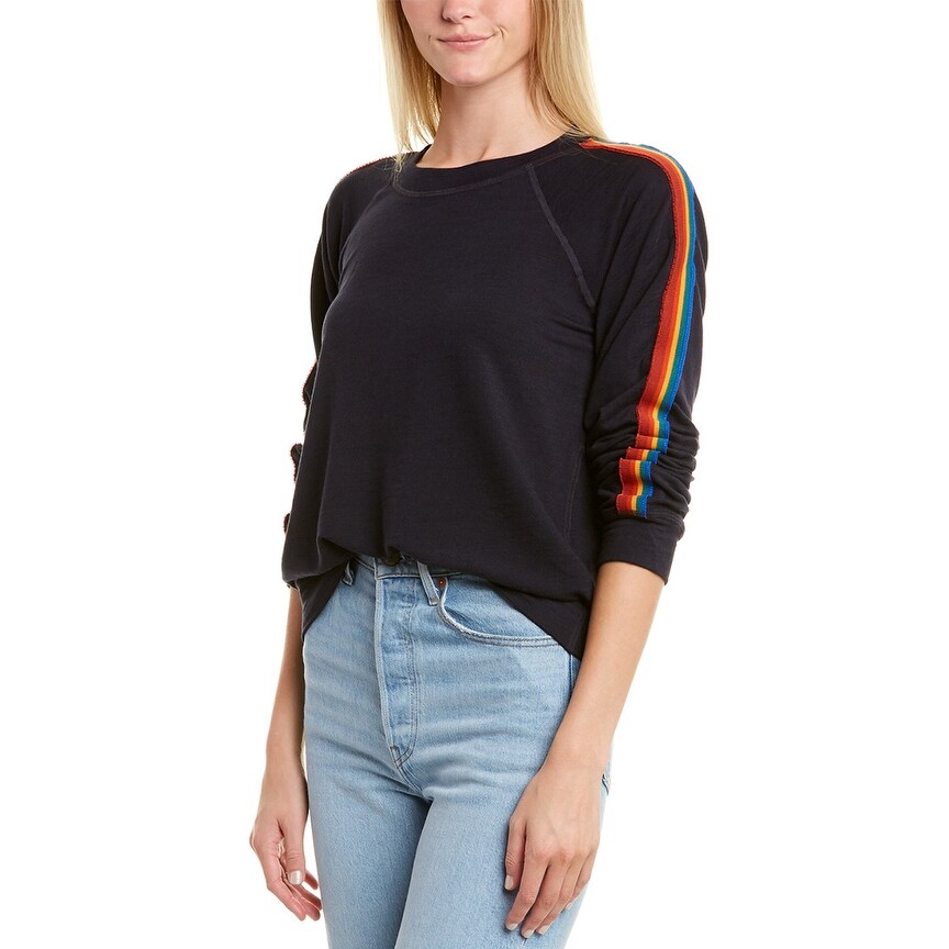 Monrow Womens Cuttoff Shoulder Vintage Raglan