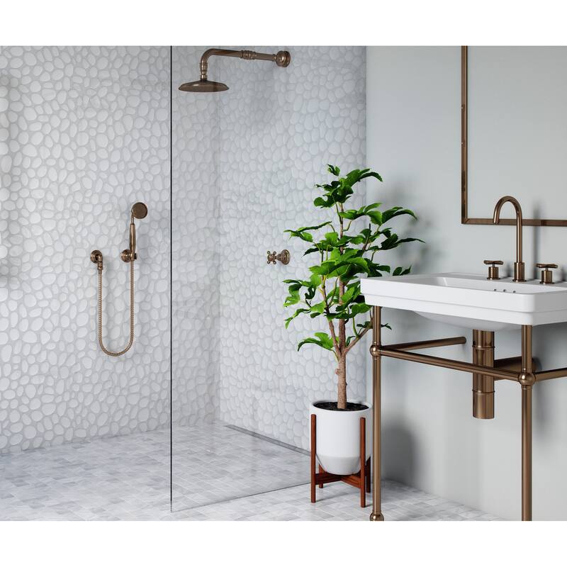 Glass Pebble 12 in. x 12 in. Pure Silk Gloss Glass Mesh-Mounted Mosaic Wall Tile - Pure Silk Gloss - 12 in. x 12 in.