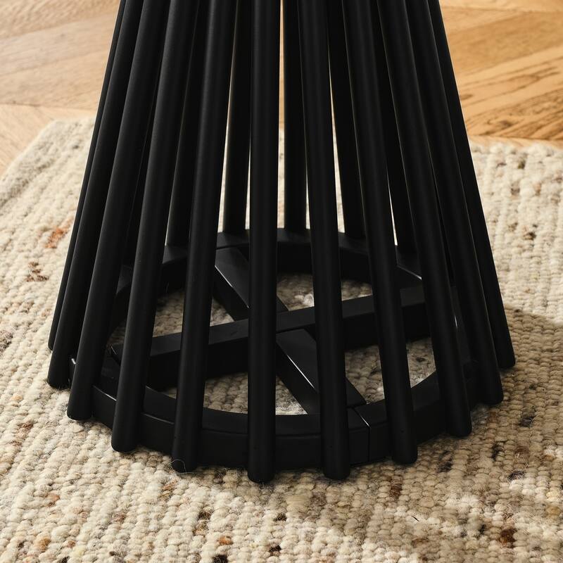 15.75 in. Round Wood Coffee Table, Simple End Table, Solid Wood Side Table for Living Room