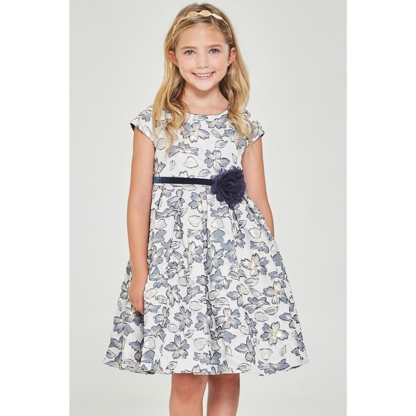 girls navy floral dress