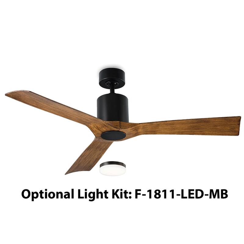Aviator 54 Inch Three Blade Indoor / Outdoor Smart Ceiling Fan with Six Speed DC Motor in Graphite Finish.