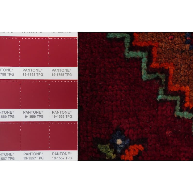 Hand Knotted Oriental 100% Wool Carpet Traditional Tribal Red Shiraz Area Rug - 8' 3'' X 5' 4''