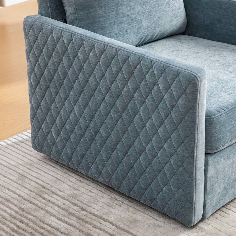 Swivel Accent Chair, Comfy Reading Chairs, Accent Single Armchair Upholstered Sofa Tufted Accent Square Club Chair