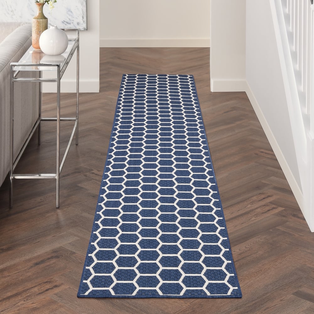 Nourison Reversible Indoor Outdoor Indoor/Outdoor Geometric Area Rug