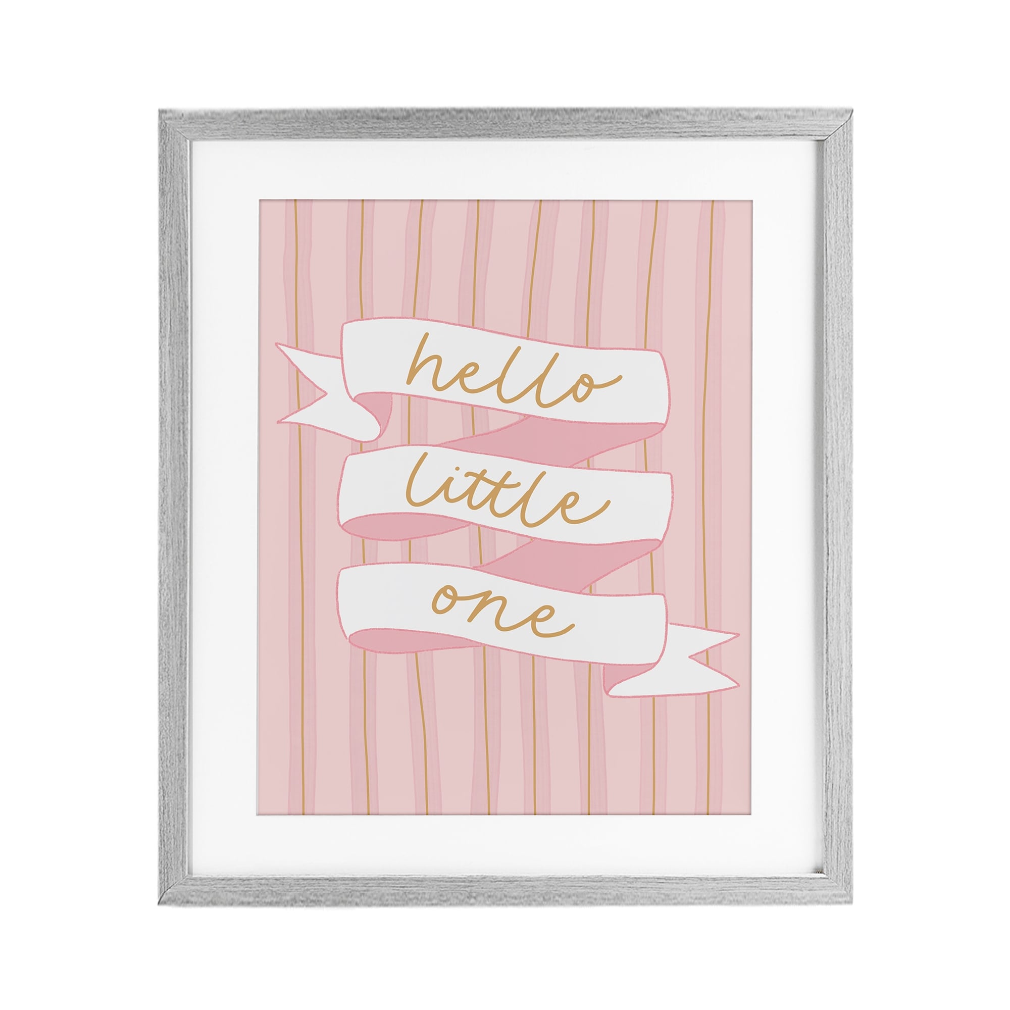 Stupell Pink Hello Little One Under Glass Framed Design By Amanda Houston