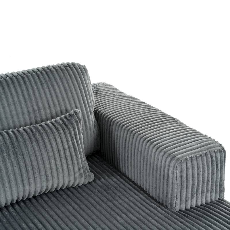Corduroy Double Sofa Bed with 2 Pillows