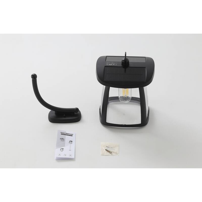 Sofucor Black Outdoor Waterproof Solar Wall Sconce Light 4 Lighting Modes-10in H - N/A