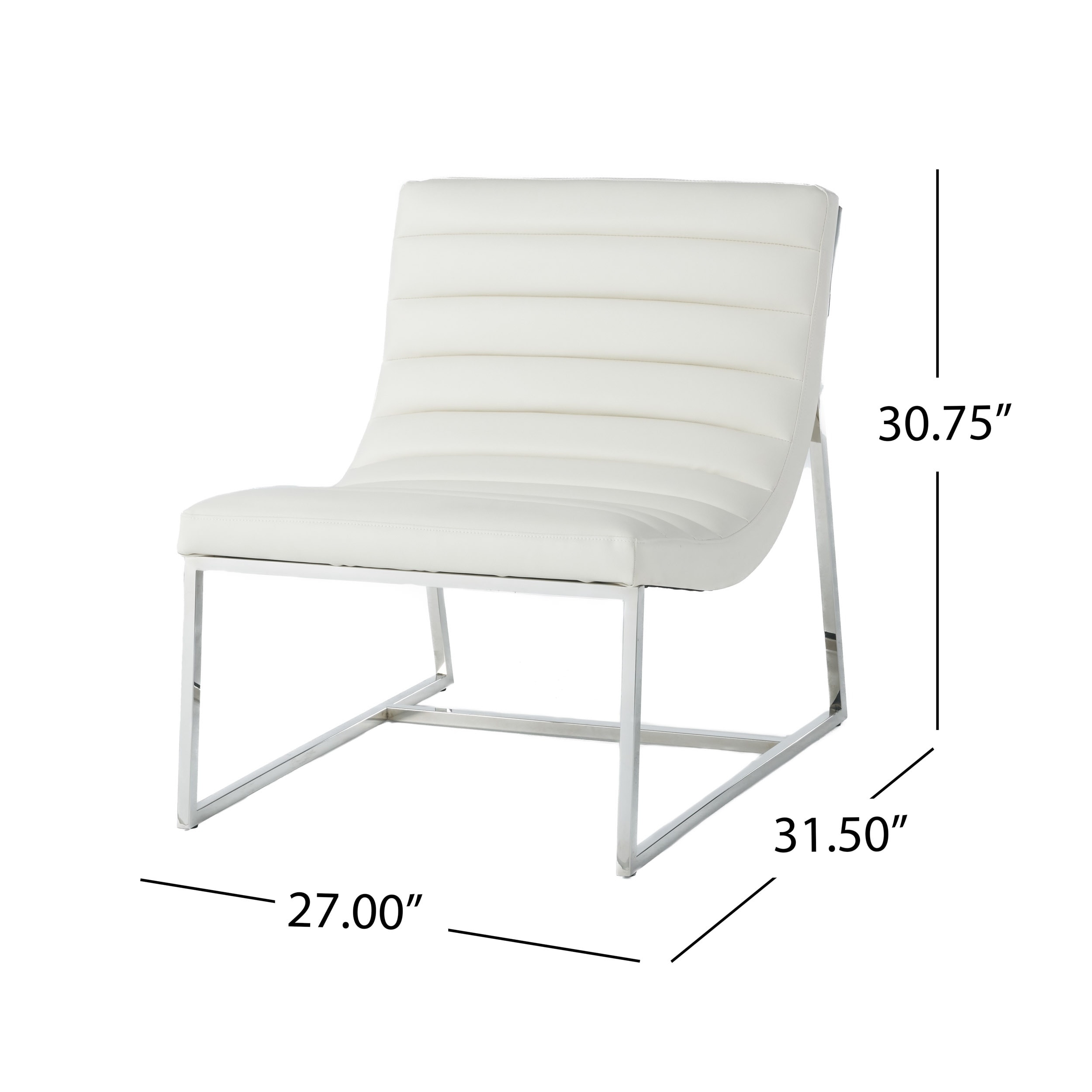 Parisian white leather sofa chair by christopher knight home new arrivals