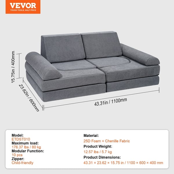 dimension image slide 1 of 2, Kids Couch, Toddler Couch Sofa Bed, Kids Chair Seat Playroom Furniture, Child Sectional Sofa