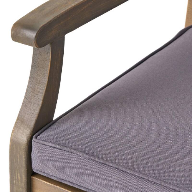 Roomfitters Set of 2 Solid Acacia Wood Dining Chairs with Water-Resistant Cushions, Cream