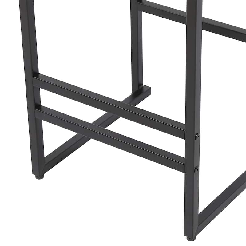 GDFStudio - Riviera Modern Handwoven Paper Rope Counter Height Bar Stool with Metal Frame & Backrest, Set of 2 - 34.84"H