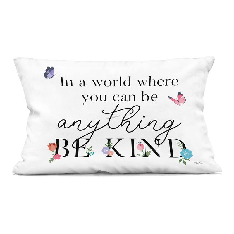 Stupell Be Anything & Kind Decorative Printed Throw Pillow Design by Gigi Louise - Accent - Polyester - Pink - Single