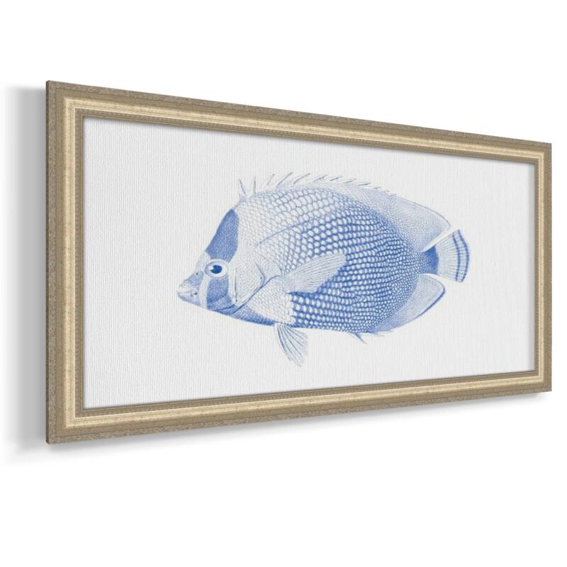 Blue & White Tropical Fish VI Premium Framed Canvas- Ready to Hang