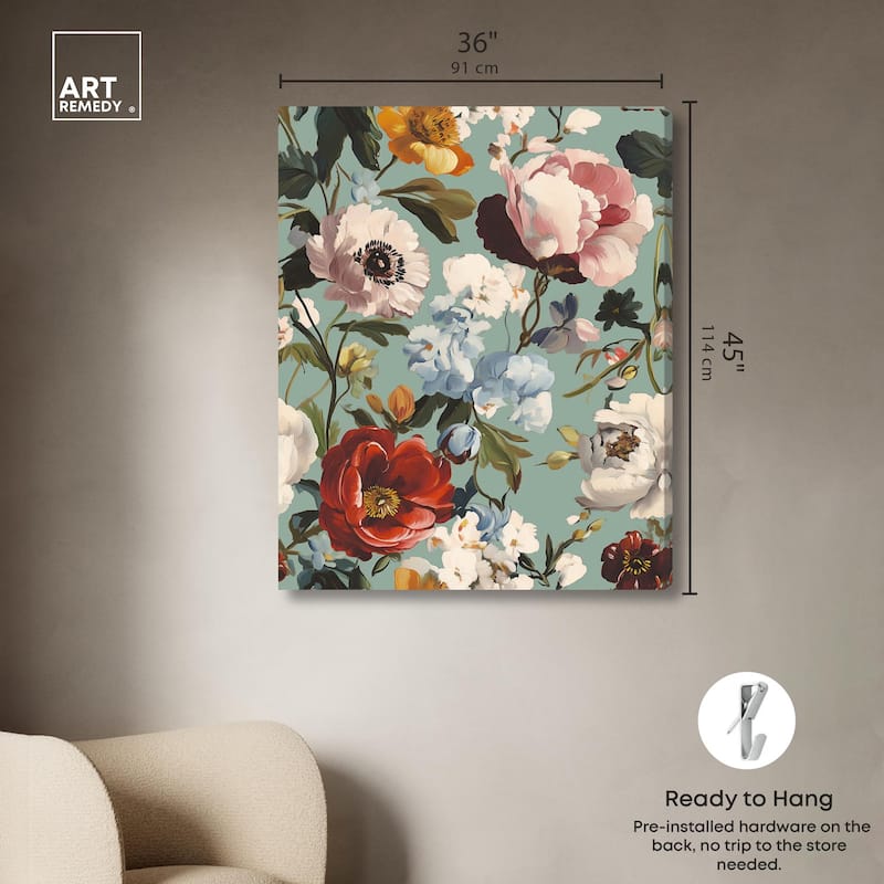 Floral Tapestry II Canvas by Art Remedy, Gallery Wrapped