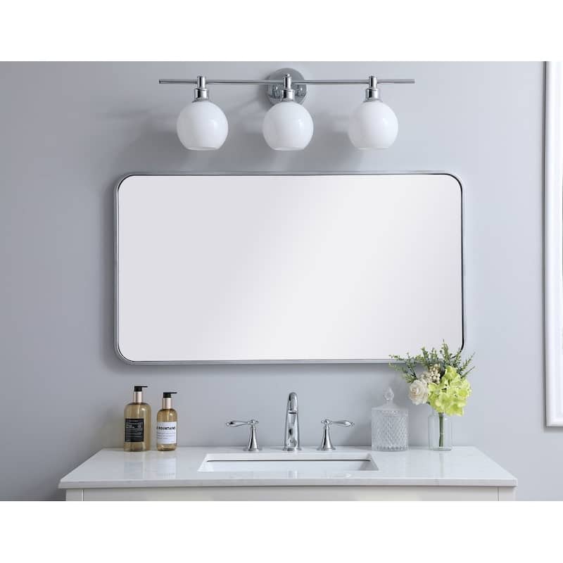 Ezra Soft Corner Metal Rectangular Mirror