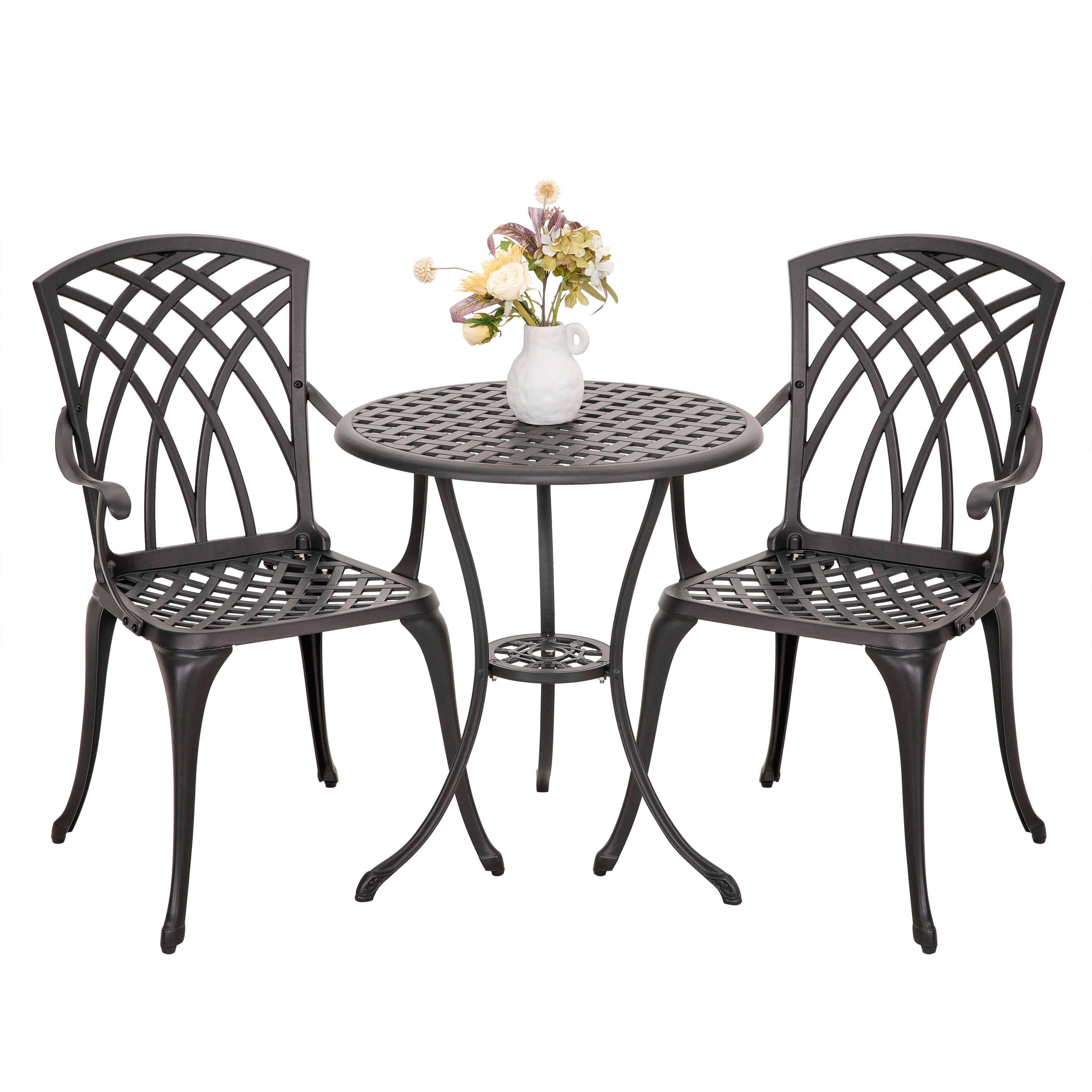 cast aluminum outdoor bistro set