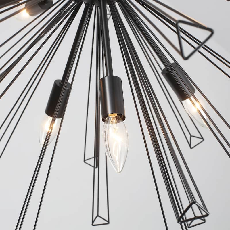 8-Light 33.46"W Metal Dimmable Pendant Lights for Kitchen Living Room