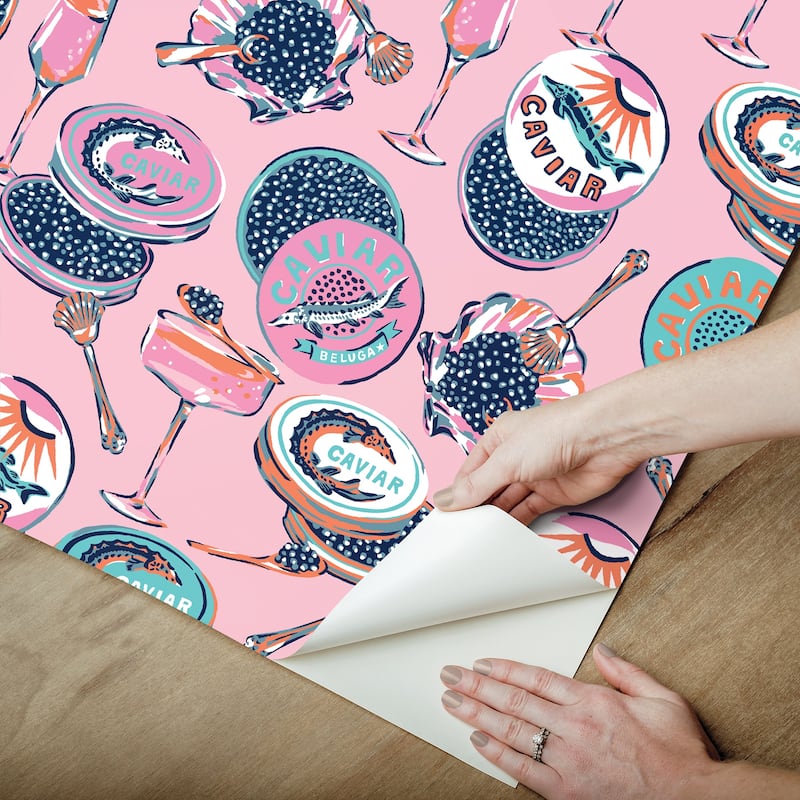 Champagne and Caviar Pink Peel and Stick Wallpaper
