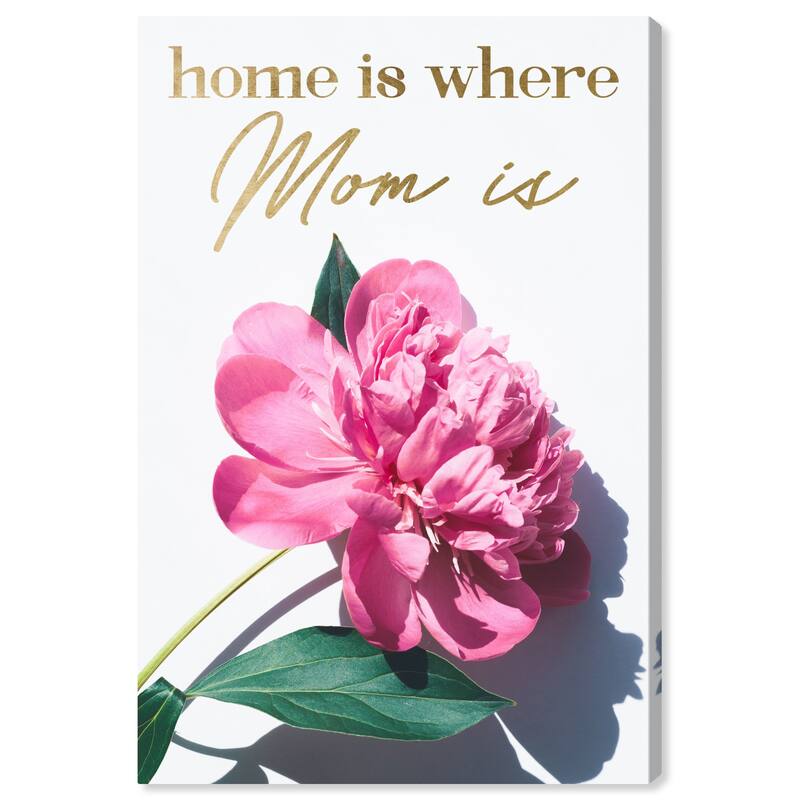 Wynwood Studio Prints Typography and Quotes Where My Mom Is Pink and Dark Pink Glam Wall Art Canvas Print