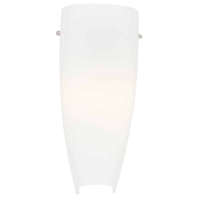 Access Lighting Daphne 1 Light Wall Sconce - Brushed Steel Finish - Opal Shade