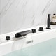 preview thumbnail 1 of 11, Deck Mount Tub Faucet With Hand Sprayer Brass Roman Bathtub Faucet Modern Waterfall Tub Filler With Handheld Showe
