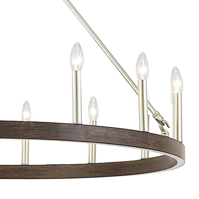 Acroma 15 Light 40 In Modern Farmhouse Wagon Wheel Chandelier-UL