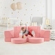preview thumbnail 6 of 8, 8 Pieces Pink Playroom Sofa Set Perfect Gift fir Kids - 41.5" x 39.5" x 19" (L x W x H)