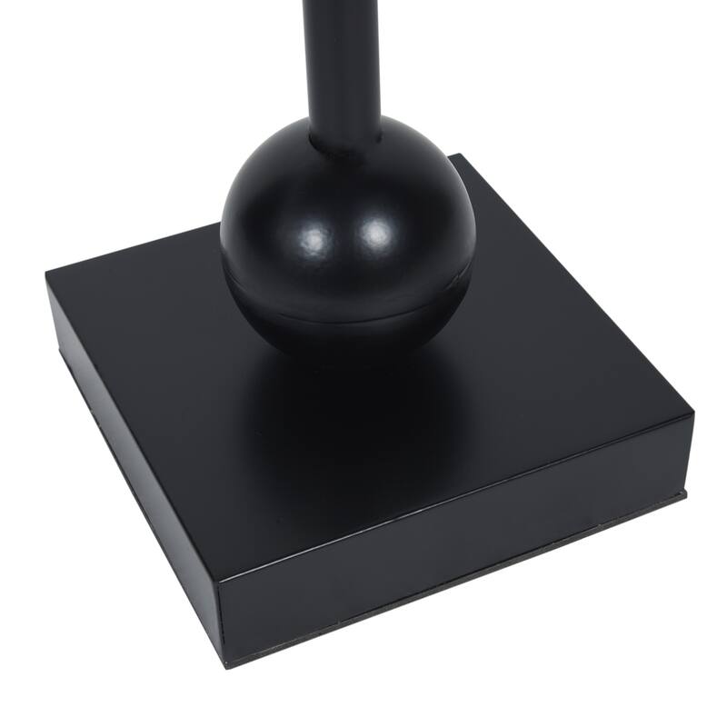 StyleCraft Ebony Pedestal Drinking Table - White & Gold Flaked Top - Dark Bronze Base