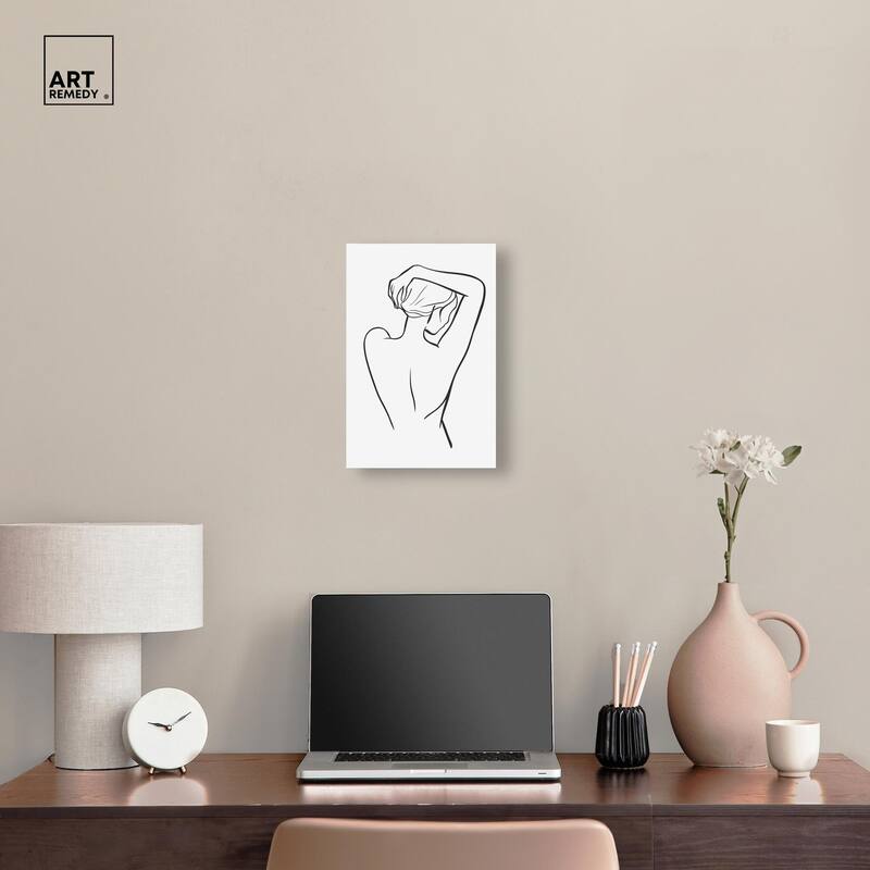 Woman in Contour Canvas by Art Remedy, Gallery Wrapped