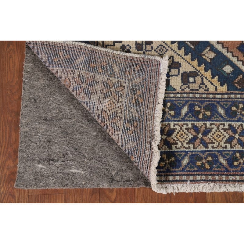 Geometric Bakhtiari Vintage Persian Area Rug Hand-Knotted Wool Carpet - 5'0" x 10'0"