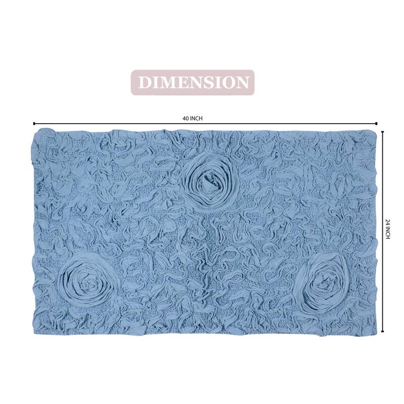 Bell Flower Bathroom Rug, Cotton Soft, Water Absorbent Bath Rug, Non Slip Shower Rug Machine Washable 24"x40" Rectangle