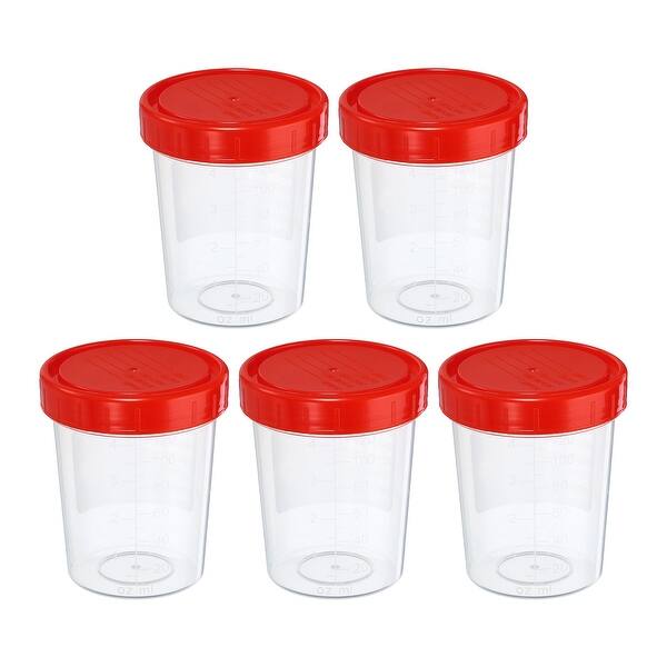 120mL Sample Cups 5Pcs Sample Containers Leak Proof Screw Cap for Lab Home  Red - Clear, Red - Bed Bath & Beyond - 38008188