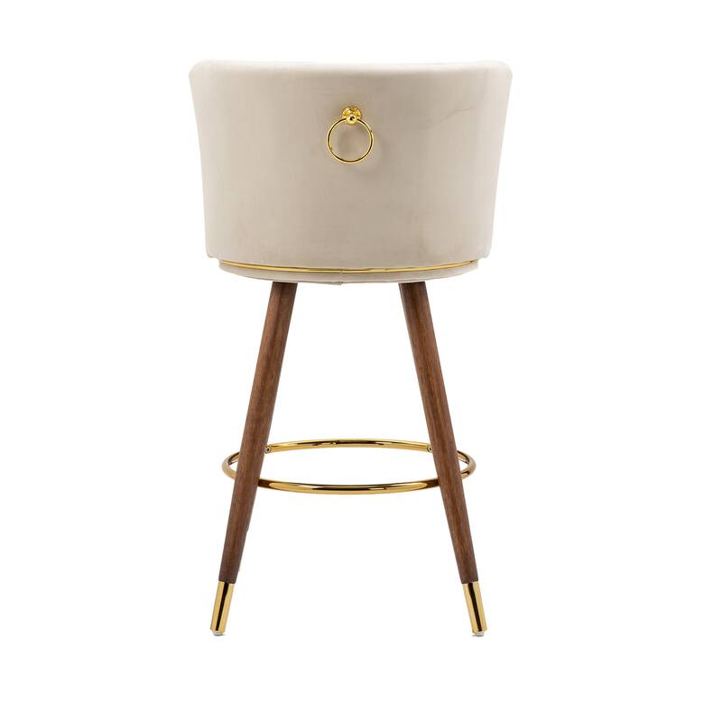 Counter Height Bar Stools Set of 2 for Kitchen Counter Solid Wood Legs