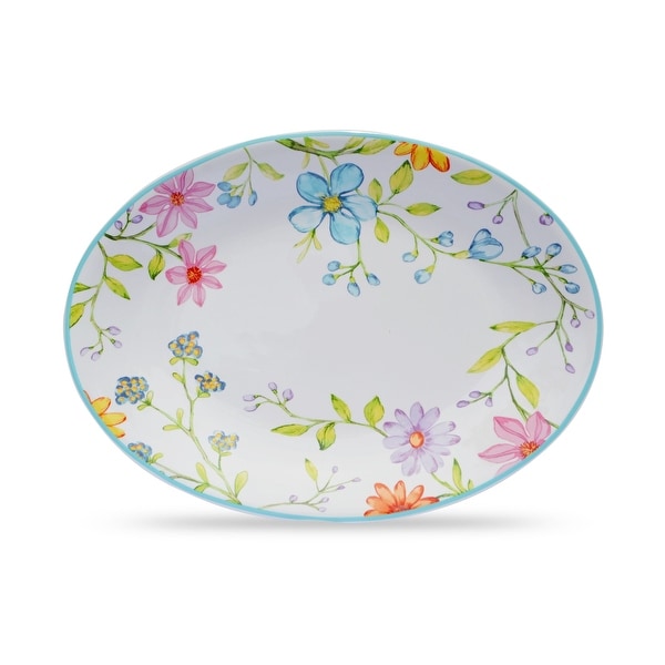 Euro Ceramica Charlotte 15" Oval Serving Platter. Opens flyout.