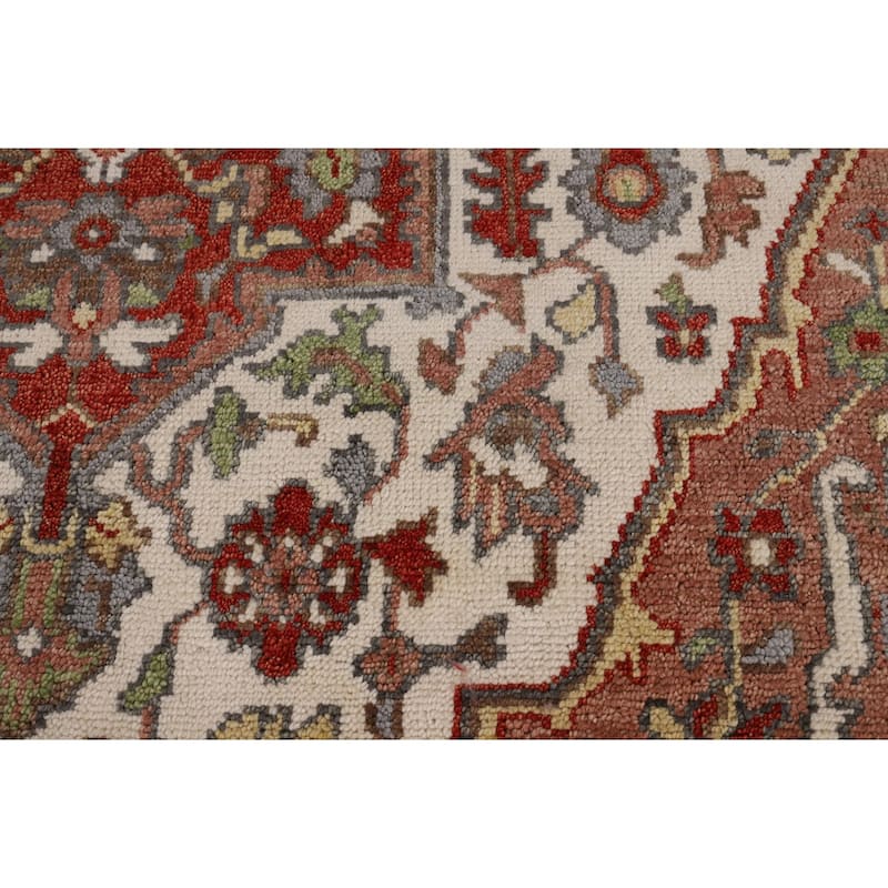 Heriz Serapi Indian Area Rug Handmade Wool Carpet - 7'9" x 10'2"