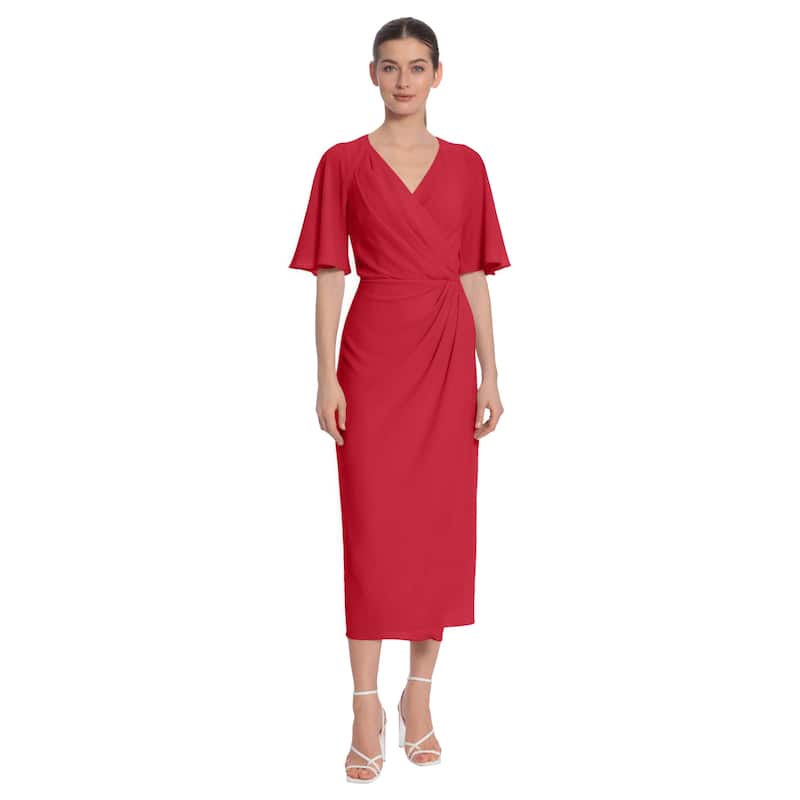 Maggy London Side Drape Midi Dress - 8