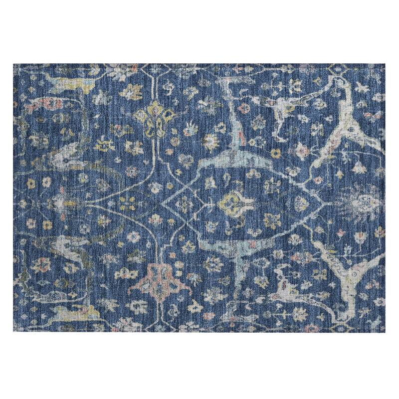 Machine Washable Indoor/ Outdoor Traditional Classic Chantille Rug